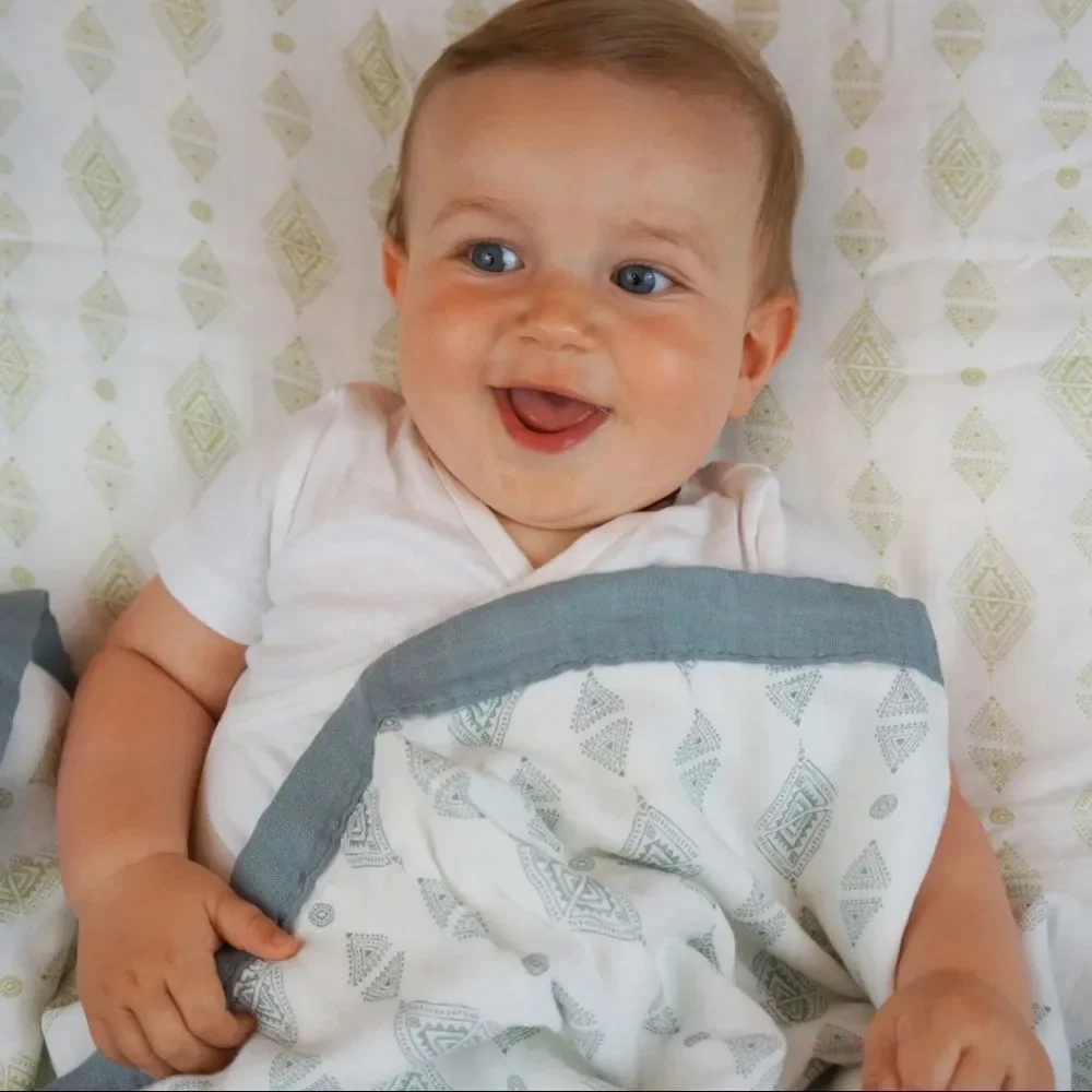 Diamond Gender Neutral Triple Layer Swaddle Blanket by Bambino Land - 47x47